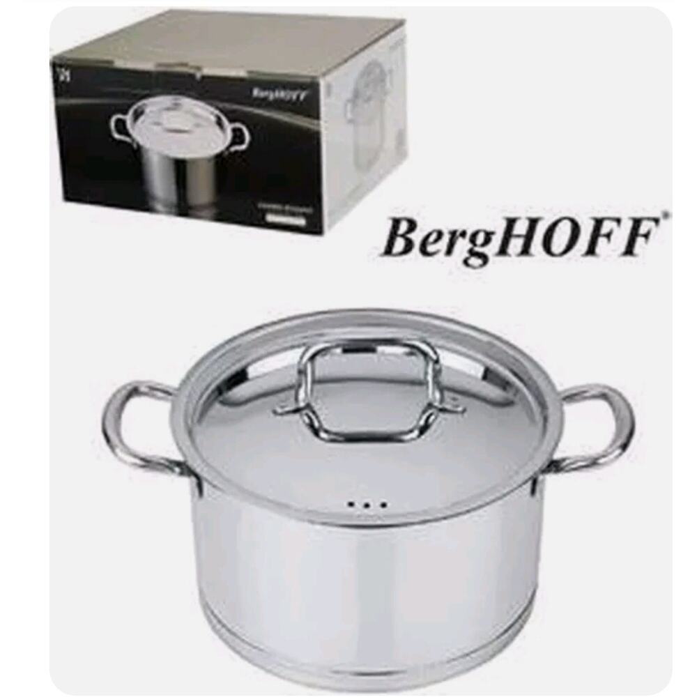 BergHOFF Collect'N'Cook Stainless Steel 6.6-Qt. Covered Stockpot Pot/Lid NEW 119